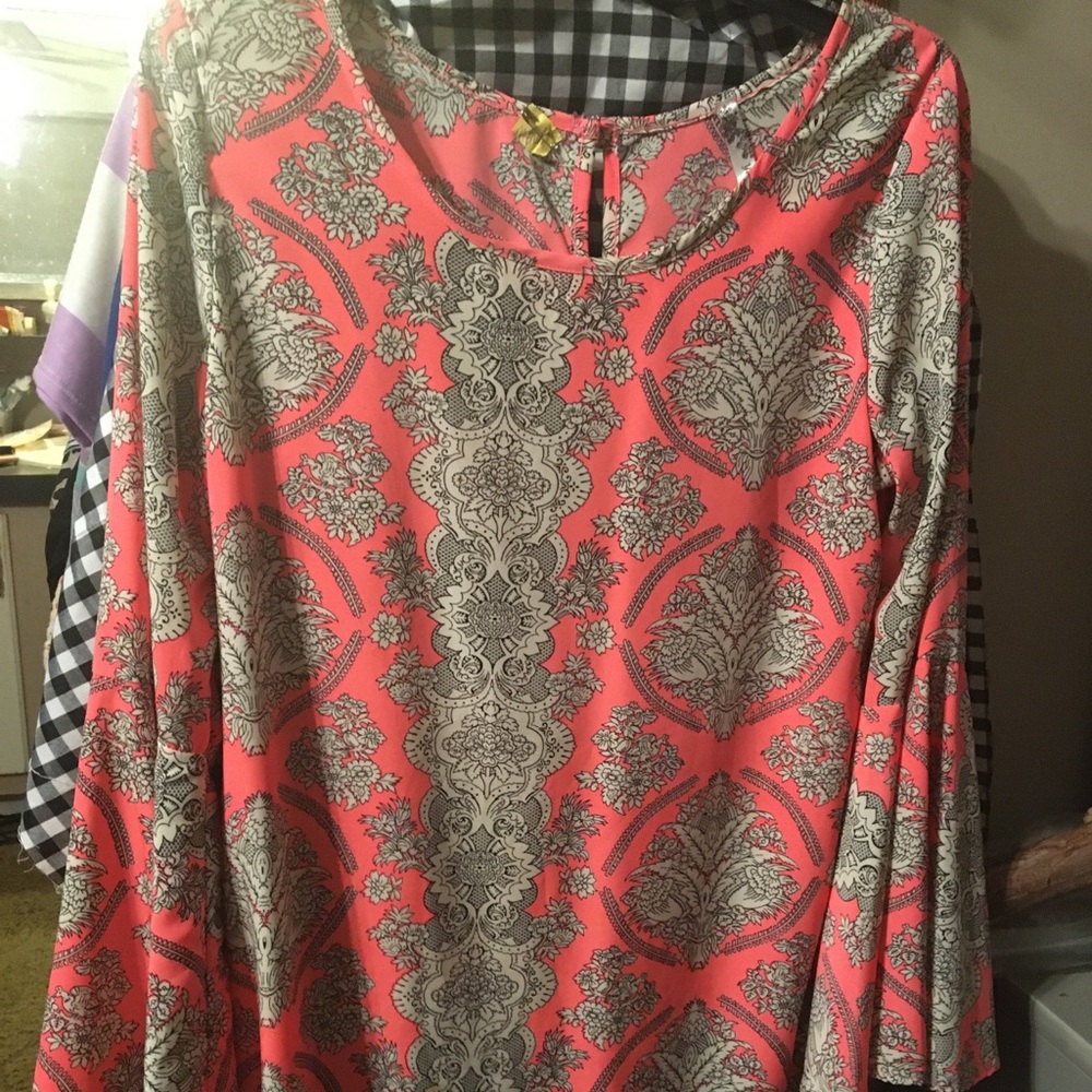 Boutique dress with bell sleeves
